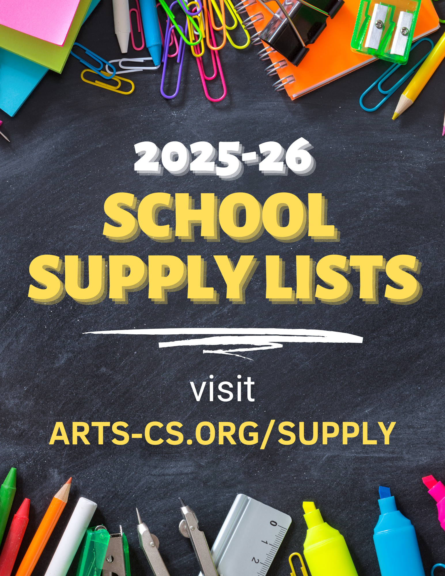 Supply List flyer with link to supply list page